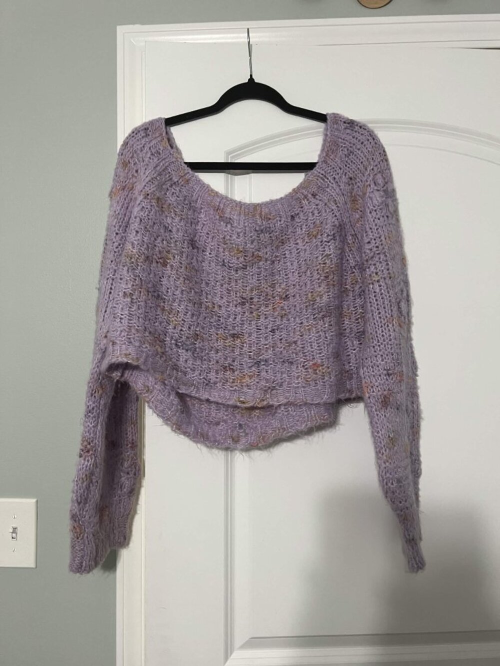 NWOT Free People Multi-Color Knit Sweater Purple - Size Large